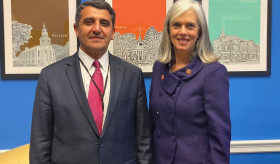 Varuzhan Nersesyan, Ambassador of the Republic of Armenia to the Unites States of America, met with Congresswoman Katherine Clark (D–Massachusets)