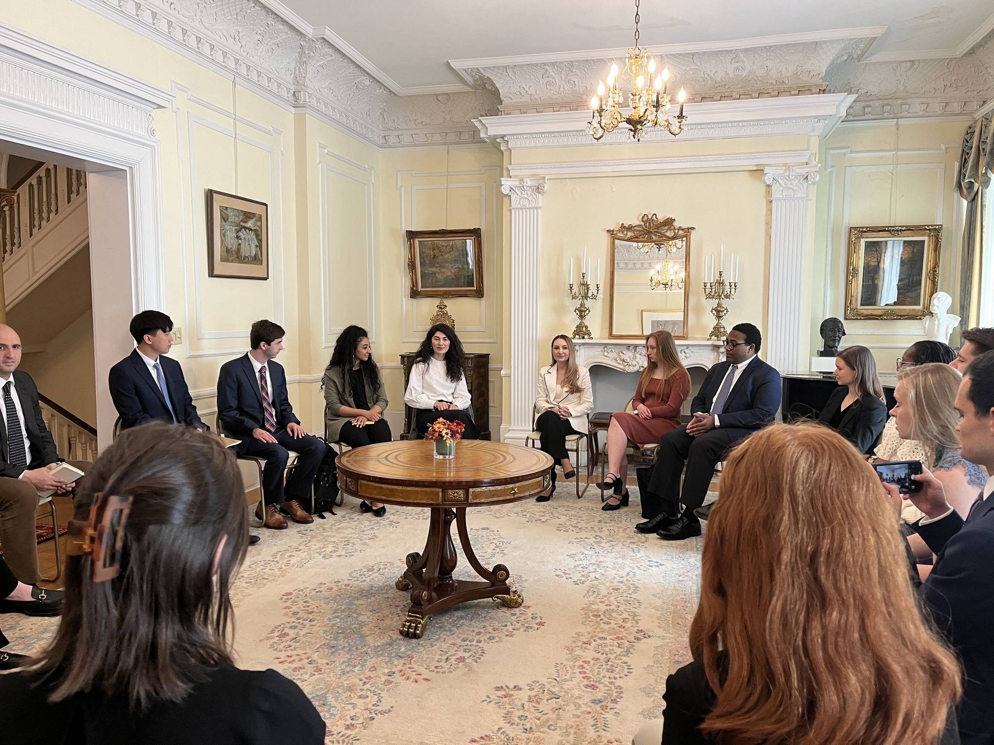 The students of the Europe and Eurasia Club of the School of Advanced International Studies of the Johns Hopkins University in Washington, DC visited the Embassy of Armenia