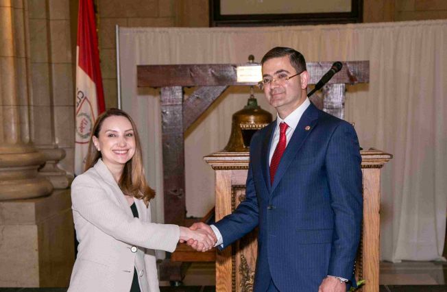 The Ambassador of the Republic of Armenia to the United States Lilit Makunts attended the inauguration ceremony of the Honorary Consulate of the Republic of Armenia in Cleveland, Ohio
