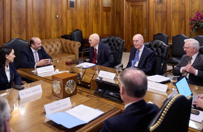 Ambassador Mkrtchyan met with President of the First Presidency of The Church of Jesus Christ of Latter-day Saints, Dallin H. Oaks, along with the First and Second Counselors